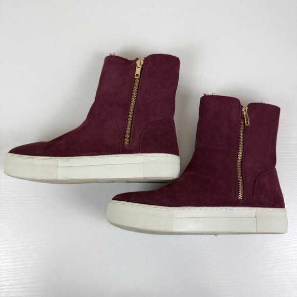 Steve Madden Garrson Maroon Suede Platform Boots - Picture 5 of 10